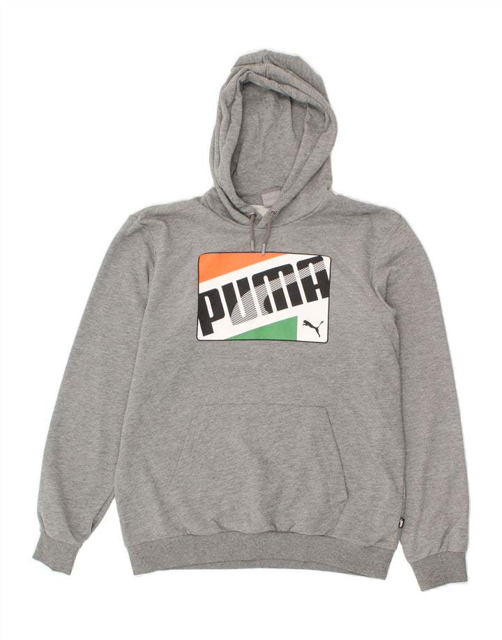 PUMA Mens Graphic Hoodie Jumper Medium Grey Vintage Puma and Second-Hand Puma from Messina Hembry 