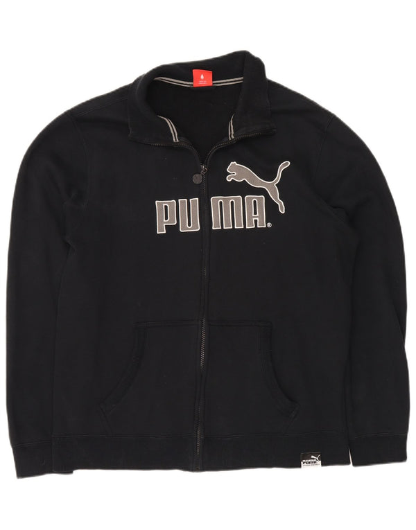 PUMA Mens Graphic Tracksuit Top Jaqueta Grande Algodão Preto