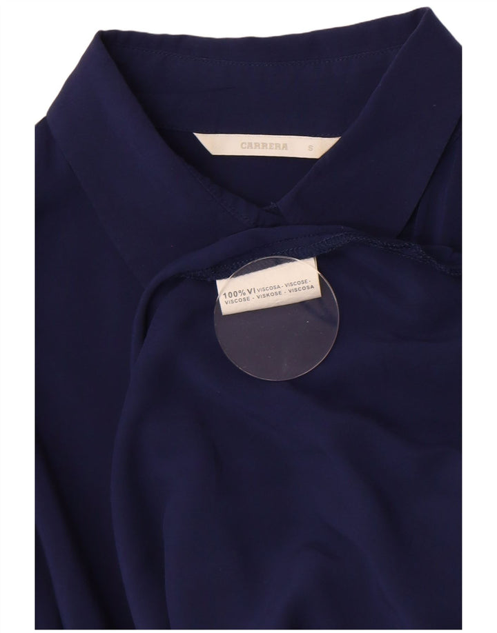 Blusa feminina Carrera UK 10 pequena viscose azul marinho