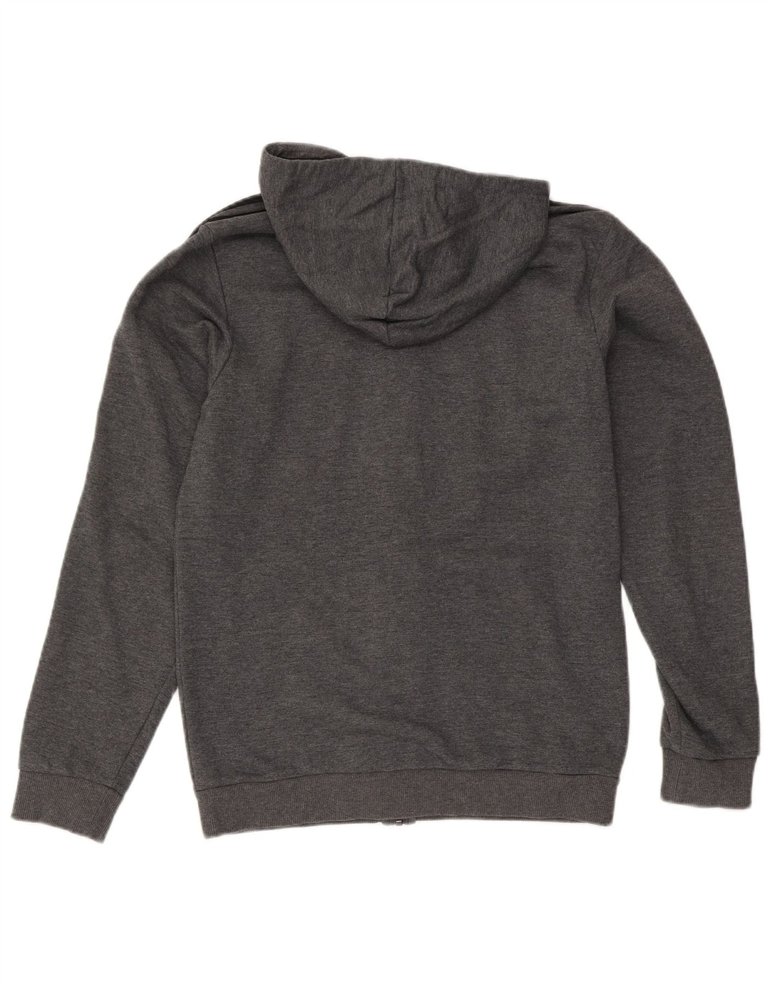 Adidas masculino zip moletom com capuz pequeno algodão cinza