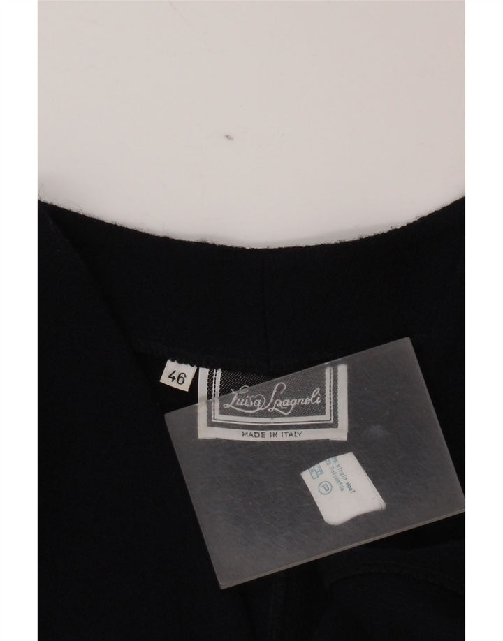 Luisa Spagnoli vestido feminino manga comprida bainha IT 46 grande azul marinho