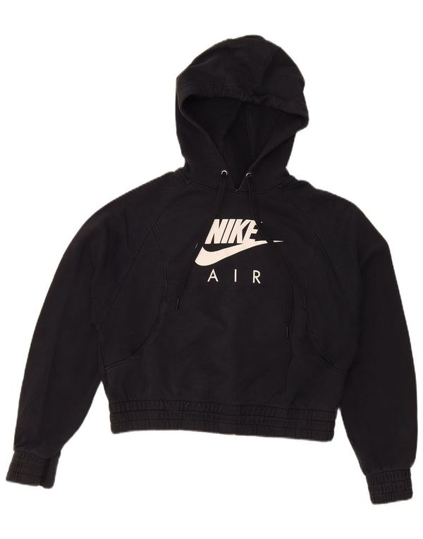 Jumper com capuz gráfico feminino Nike Oversized Crop UK 10 pequeno algodão preto