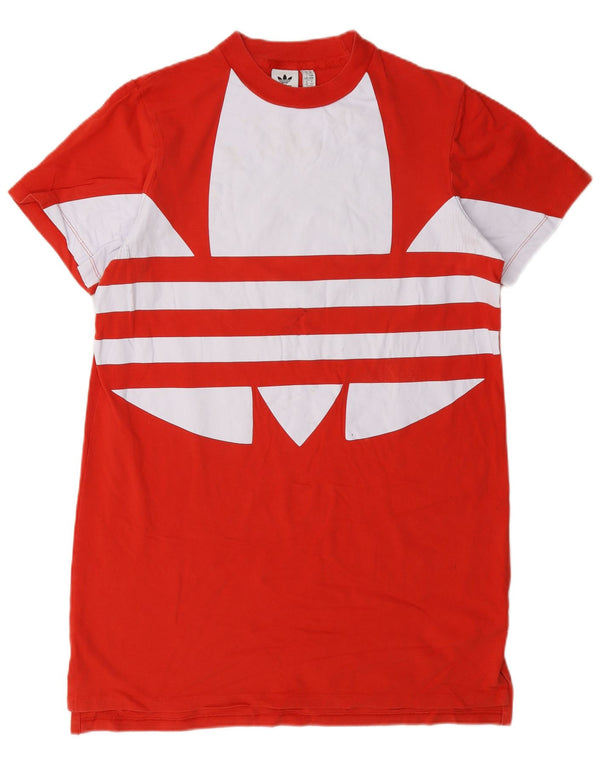 Adidas Camiseta Feminina Graphic Vestido UK 14 Médio Laranja Algodão