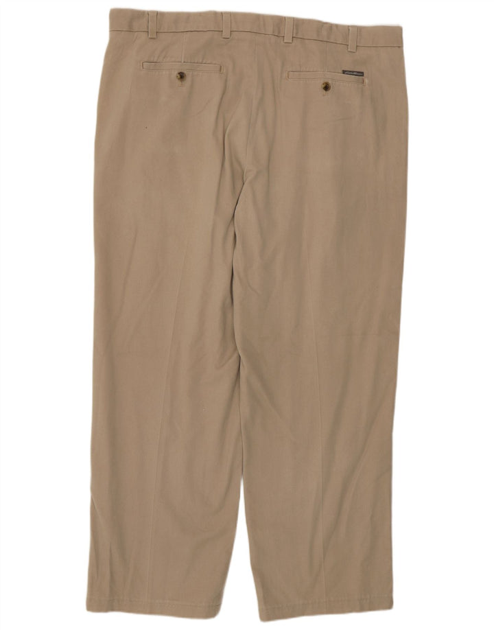 Calça chino reta masculina Eddie Bauer W40 L30 bege