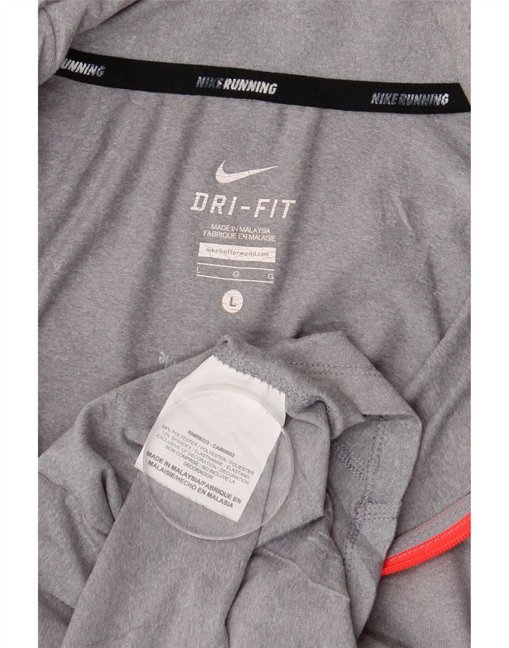 Pulôver masculino Nike Dri Fit pulôver moletom grande cinza poliéster