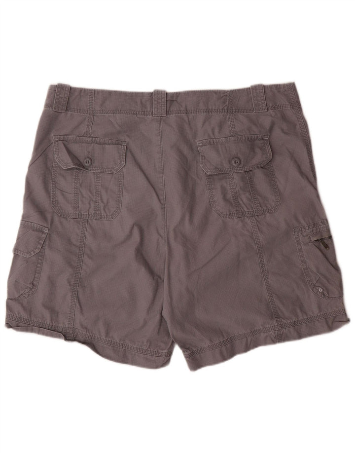 EDDIE BAUER Shorts cargo feminino EUA 16 2XL W36 algodão cinza