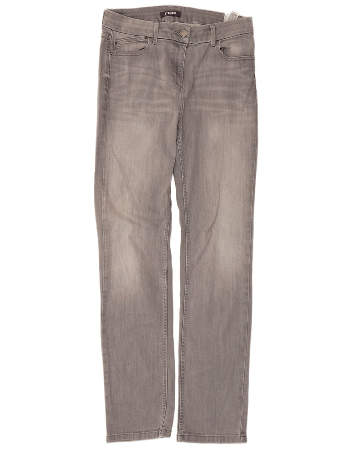 Jeans retos femininos Marks & Spencer Reino Unido 14 grande W32 L31 algodão cinza