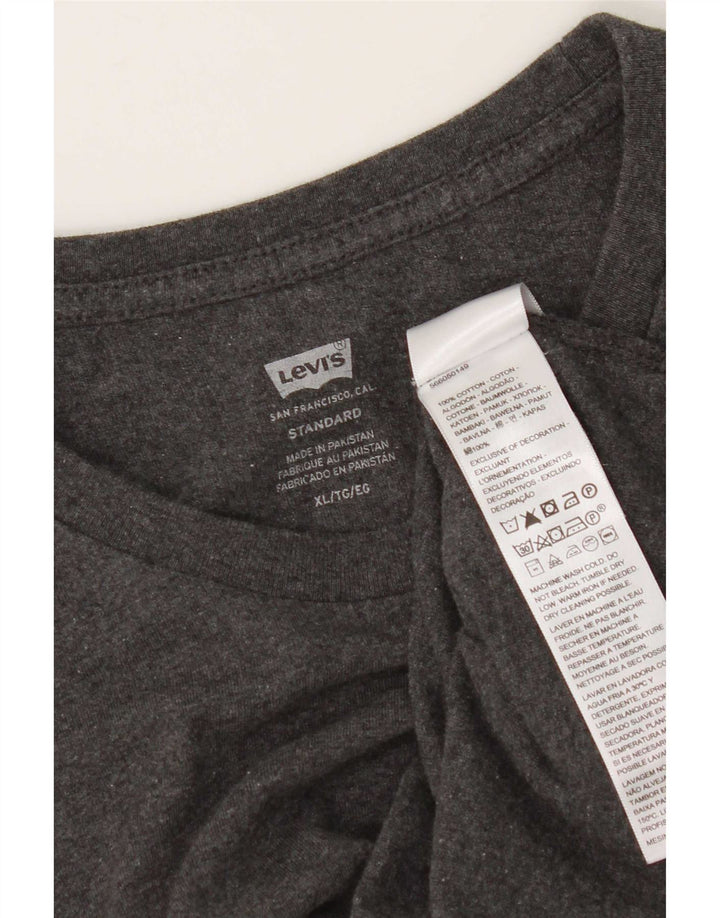 Camiseta masculina padrão Levi's Top XL algodão cinza