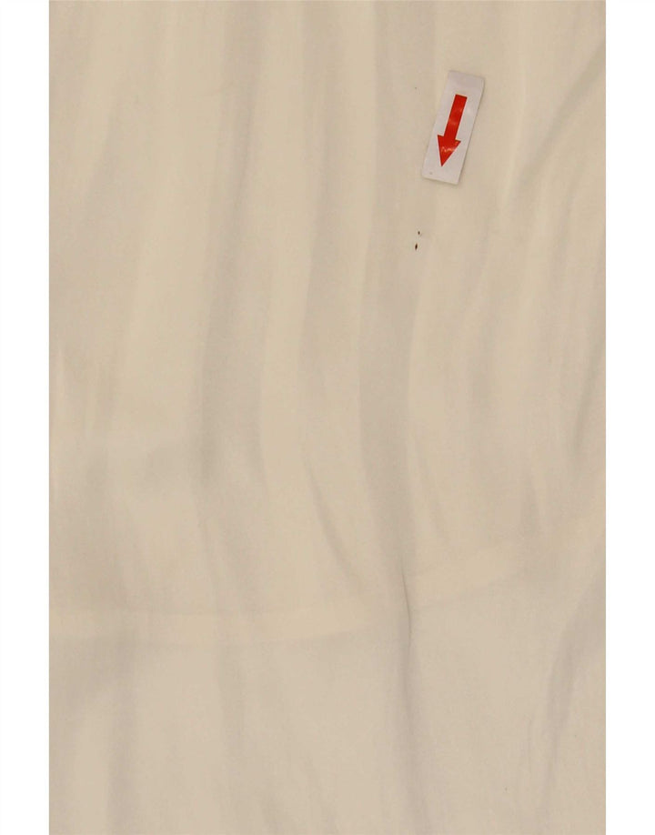 Blusa feminina Marks & Spencer com babados na frente e manga comprida Reino Unido 18 XL bege