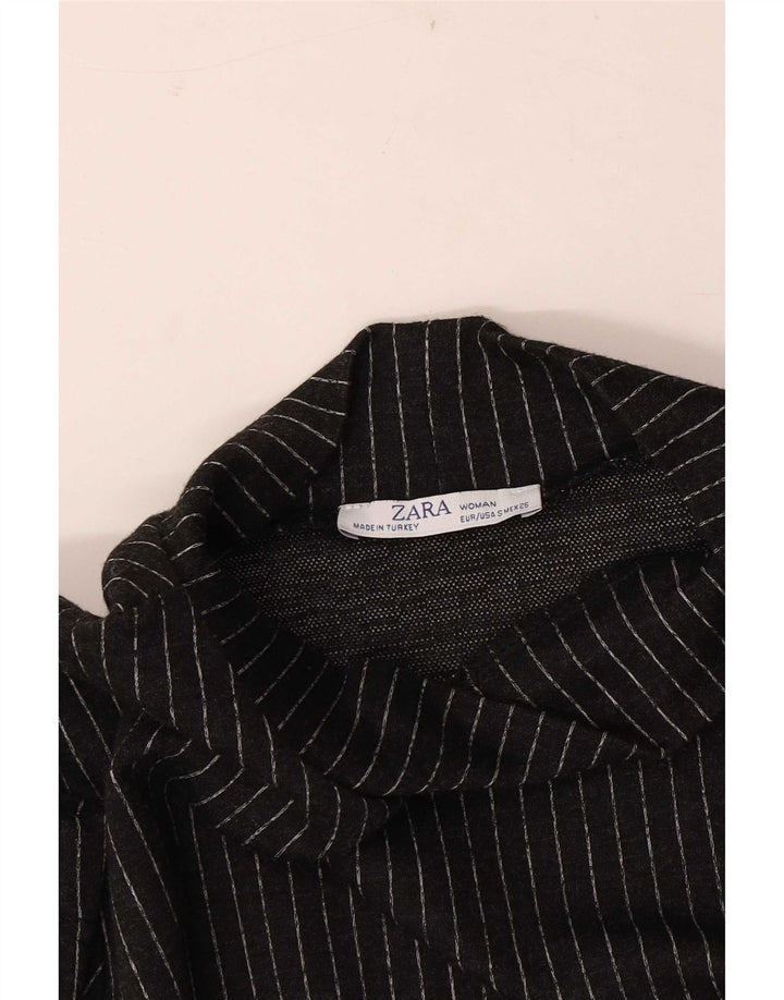 Vestido feminino Zara Shift UK 10 pequeno listrado preto