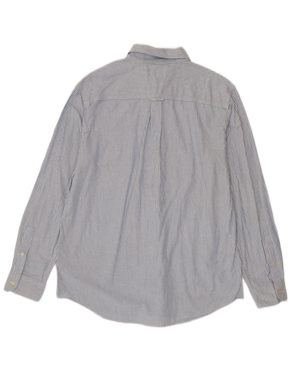 Camisa masculina Chaps de algodão listrado azul grande