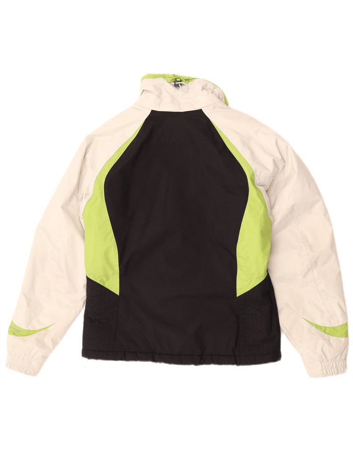 Jaqueta de esqui grande Columbia feminina UK 10 pequena preta colorblock nylon