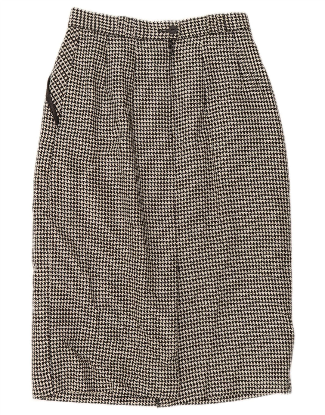 BRENDELLA Saia lápis feminina W24 XS lã houndstooth preta