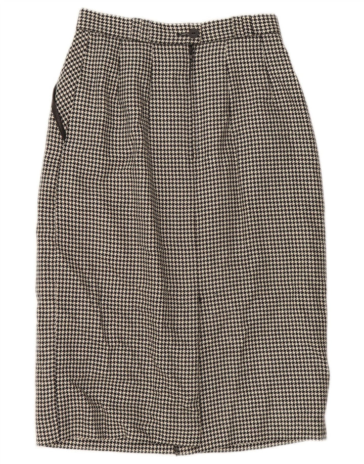 BRENDELLA Saia lápis feminina W24 XS lã houndstooth preta