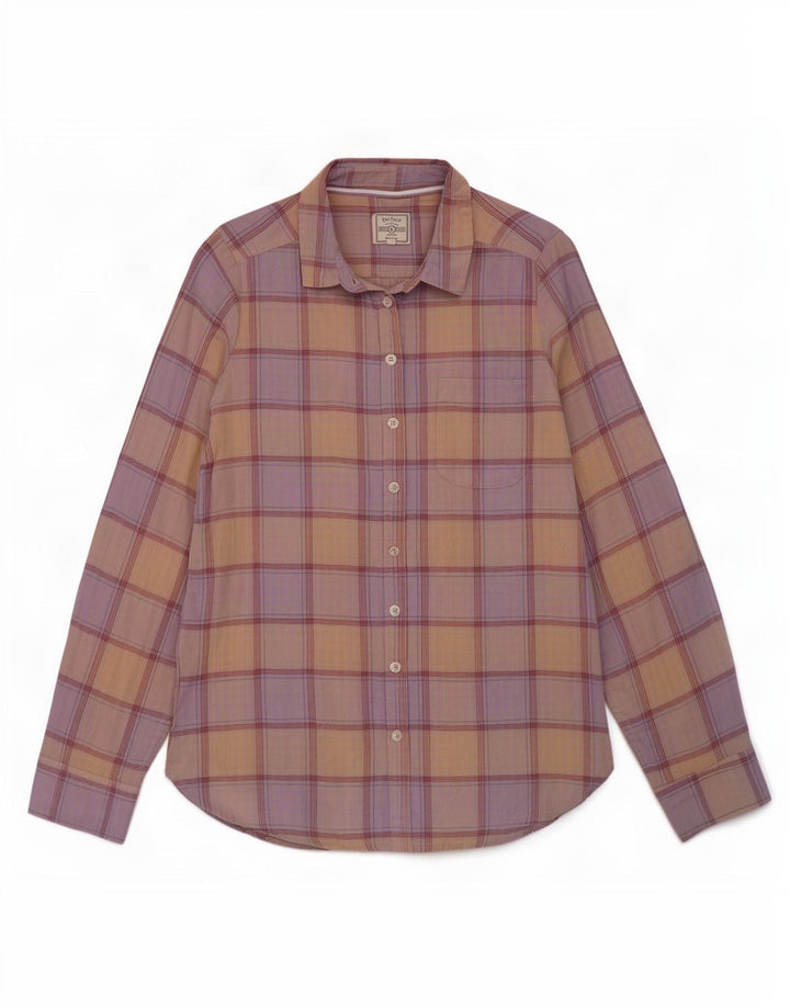 Camisa feminina Fat Face UK 12 algodão xadrez médio multicolorido