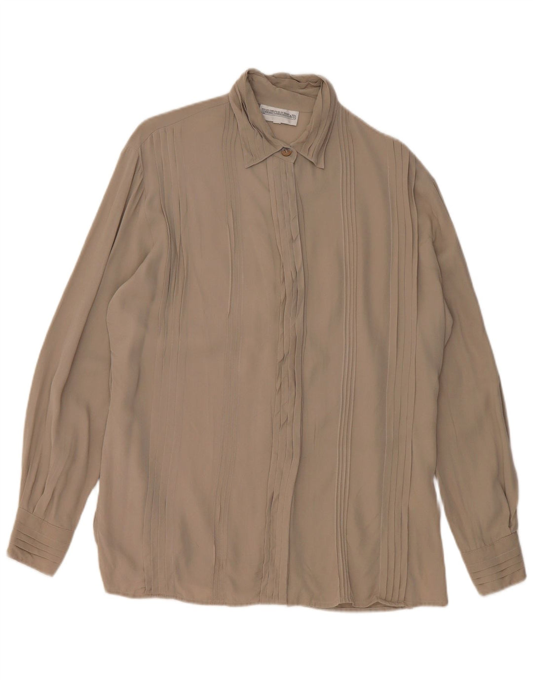 Blusa feminina Pancaldi & B Reino Unido 16 grande seda cinza