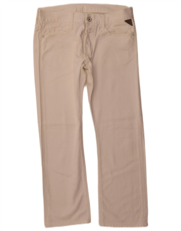 Jeans retos femininos REPLAY W33 L28 algodão branco