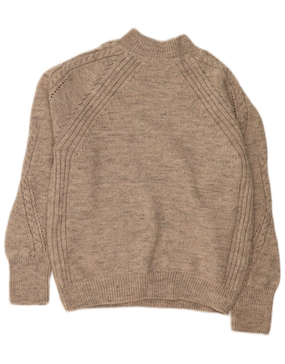 Suéter feminino Marks & Spencer com gola tartaruga Reino Unido 10 pequeno bege