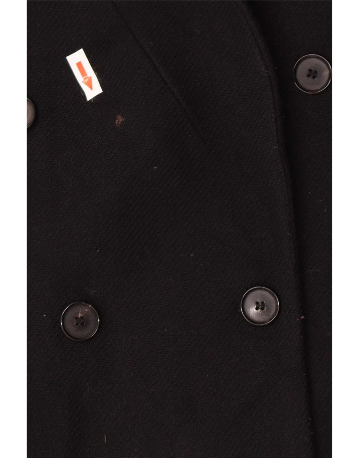 Casaco feminino Zara com peito duplo Reino Unido 14 lã preta média
