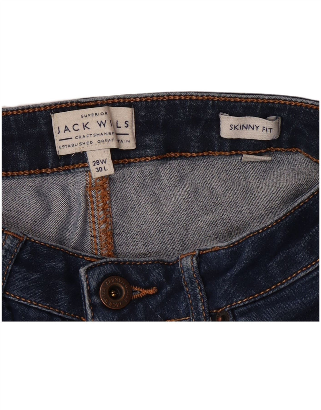 JACK WILLS Jeans skinny feminino W28 L30 algodão azul marinho
