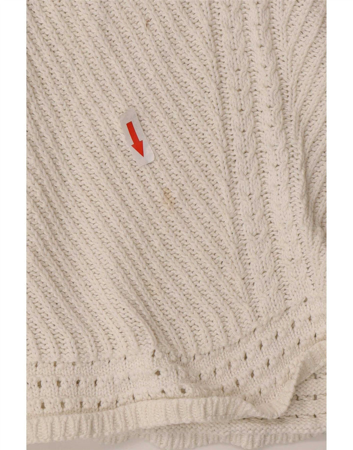 Suéter feminino Marks & Spencer com gola canoa UK 14 médio off white