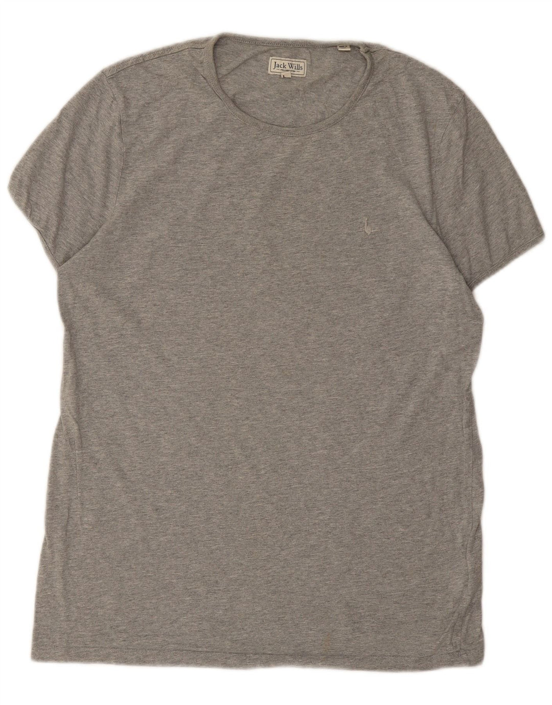 Camiseta masculina Jack Wills Top algodão manchado cinza médio
