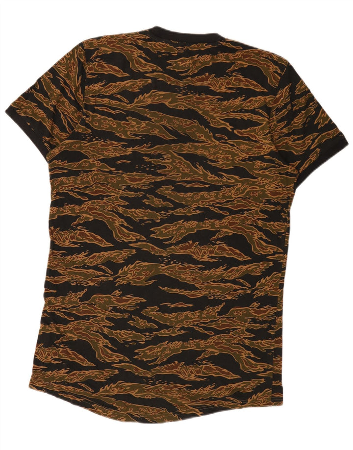 ADIDAS Mens T-Shirt Top Médio Marrom Camuflagem