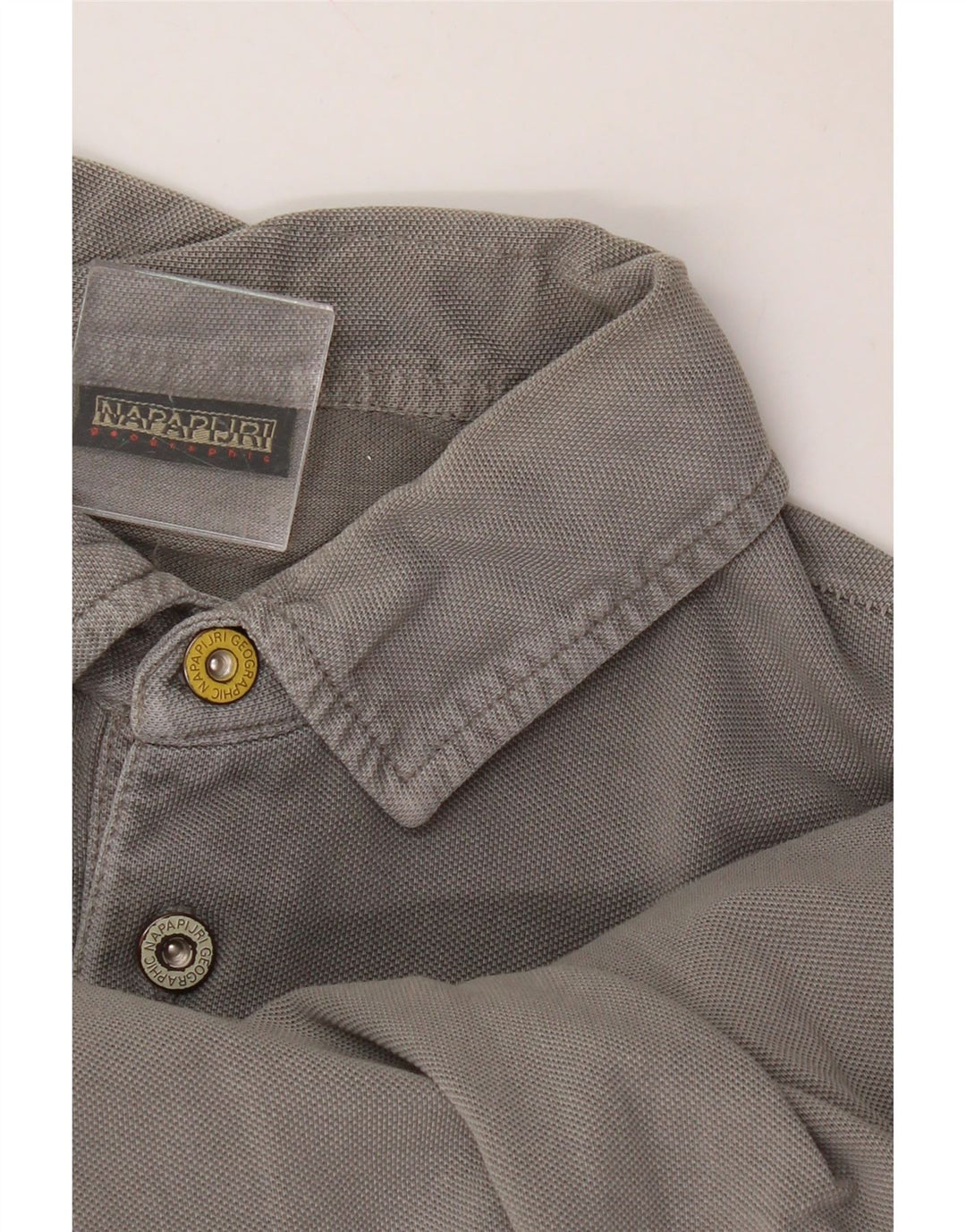 Camisa polo masculina NAPAPIJRI grande algodão cinza