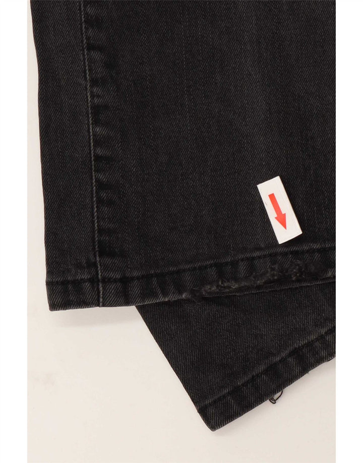 Calça jeans reta feminina Chaps US 6 médio W30 L30 algodão cinza