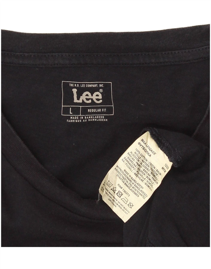 Camiseta masculina Lee com estampa gráfica grande algodão azul marinho