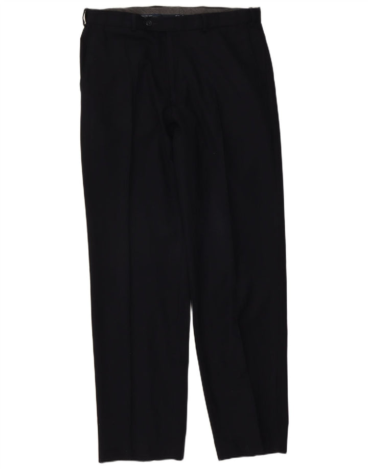 Calça masculina Marks & Spencer Pegged Regular Fit W34 L33 Azul marinho
