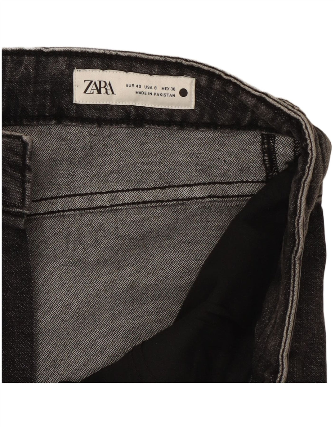 Calça jeans reta feminina Zara EU 40 médio W30 L26 cinza
