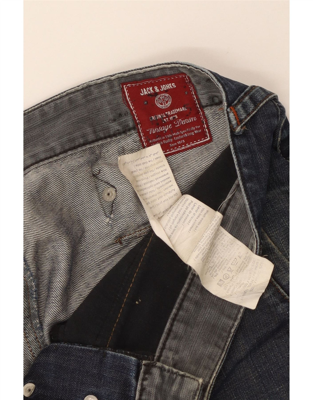 Jeans retos masculinos JACK & JONES W36 L29 algodão azul
