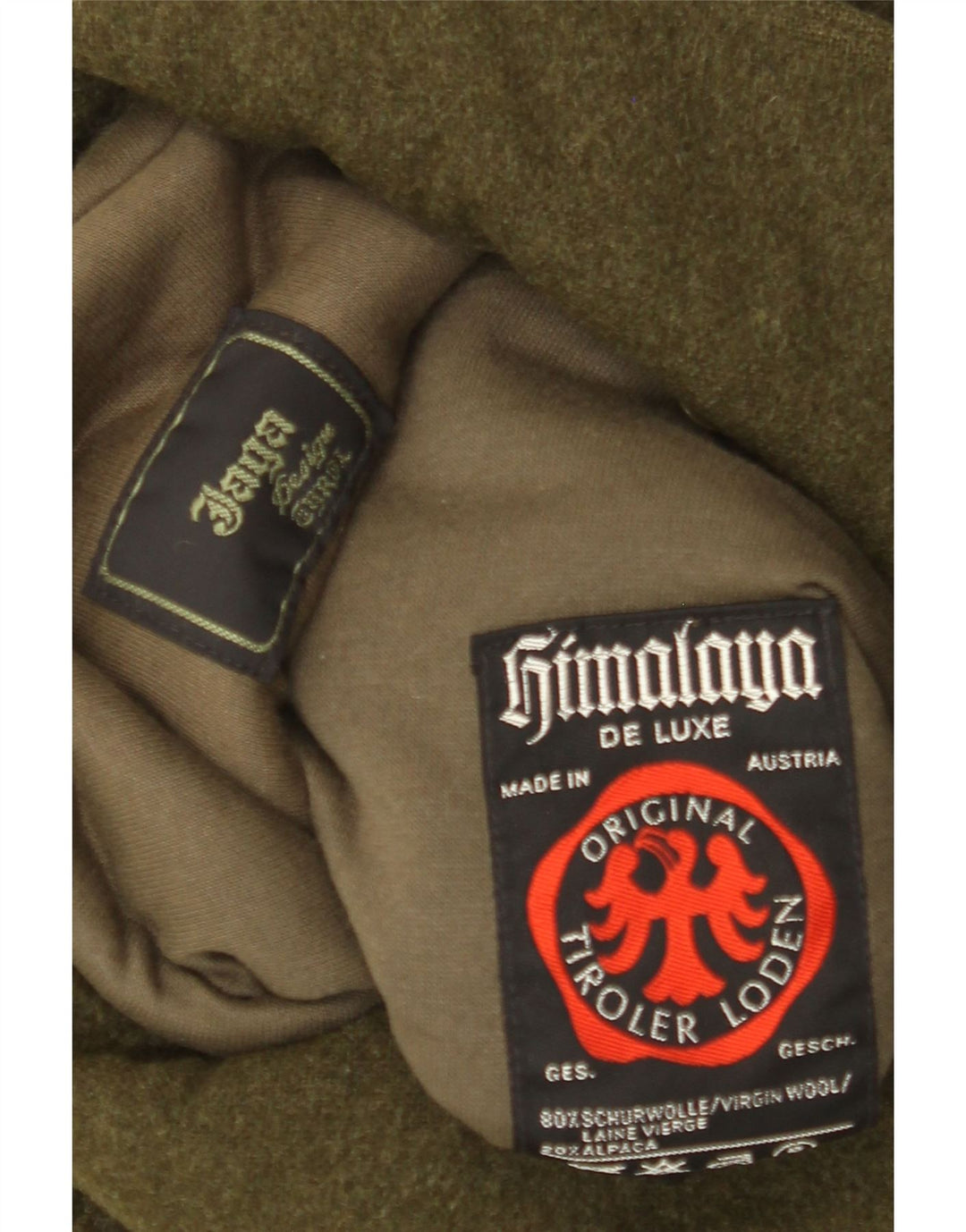 Sobretudo masculino Himalaya De Luxe UK 38 lã cáqui média