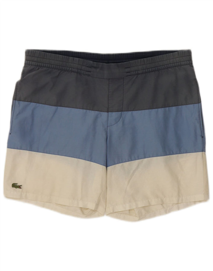 Shorts de natação masculino Lacoste médio colorido colorblock algodão