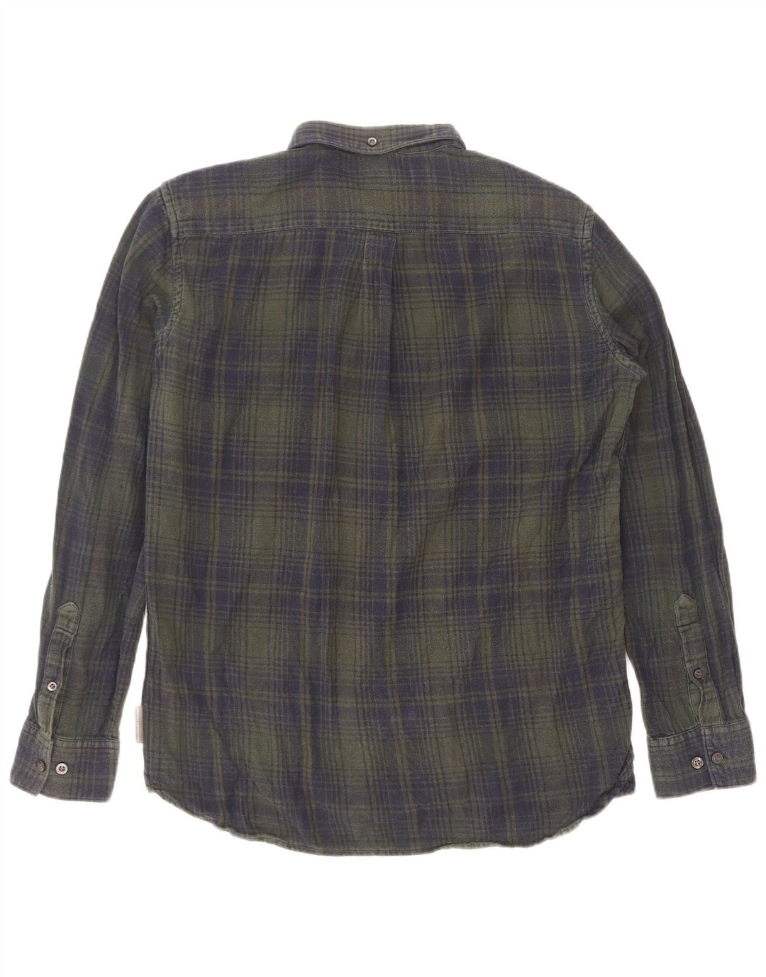 Camisa masculina de flanela French Connection grande algodão xadrez verde