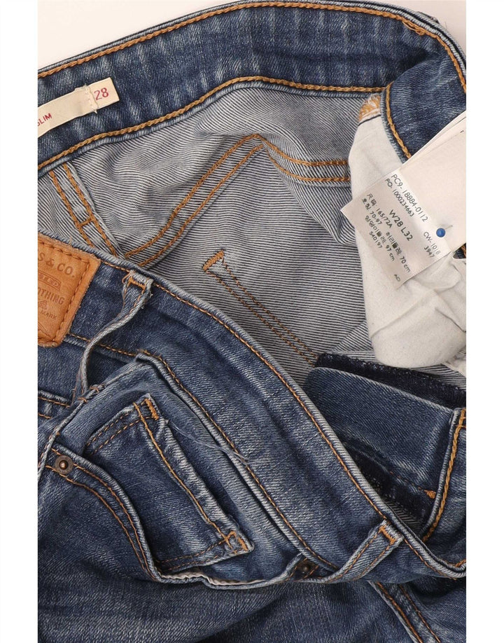 Jeans Levis 712 Slim Feminino W28 L32 Azul Lyocell