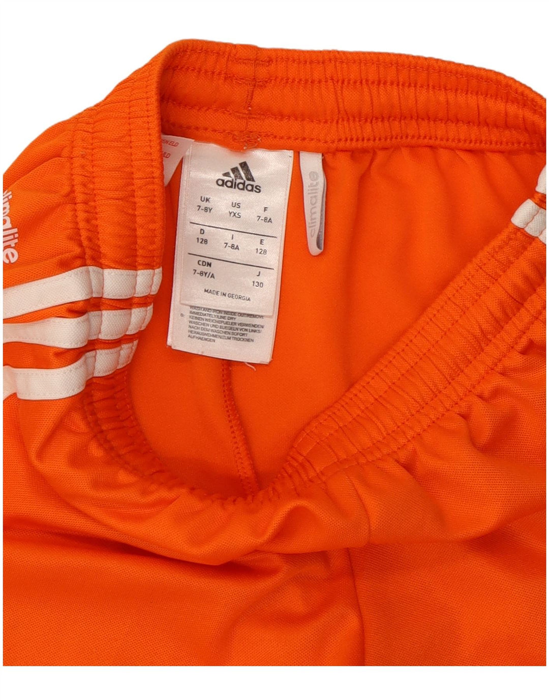 ADIDAS Boys Climalite Sport Shorts 7-8 Years  Orange Polyester