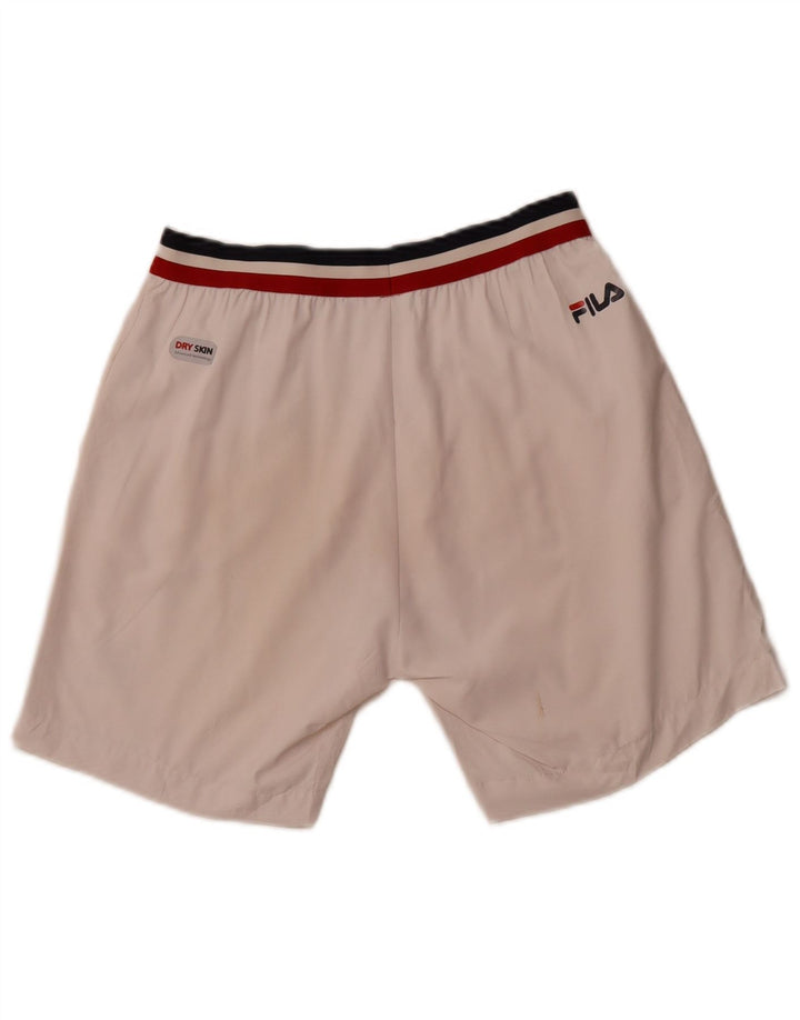 FILA Mens Sport Shorts Pequeno Poliéster Branco