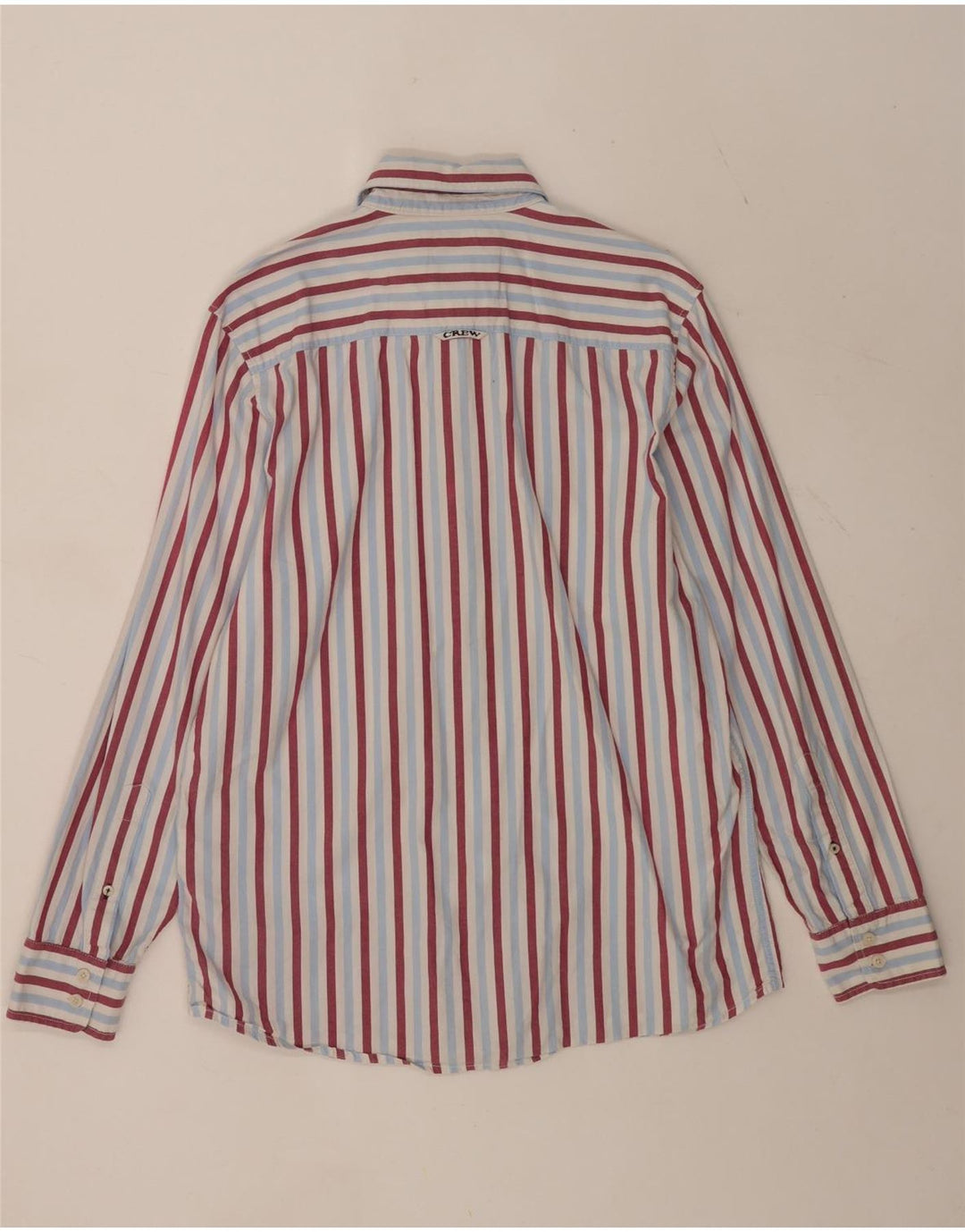 Camisa masculina clássica de ajuste da Crew Clothing algodão listrado azul médio