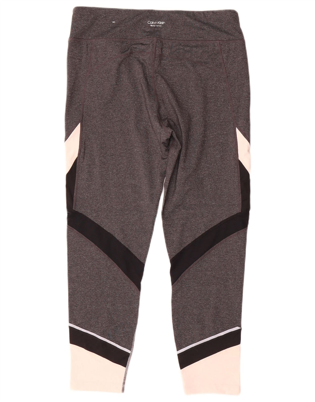 Calça legging feminina Calvin Klein UK 16 grande cinza colorblock