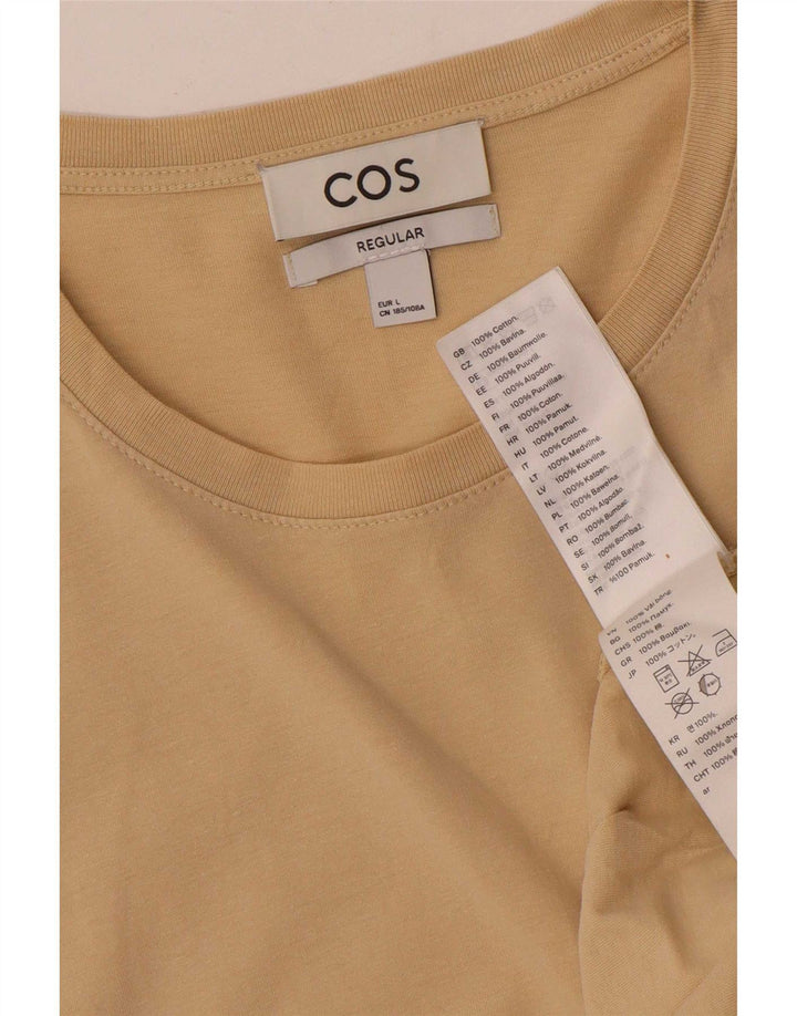 Camiseta masculina regular Cos Top grande de algodão bege
