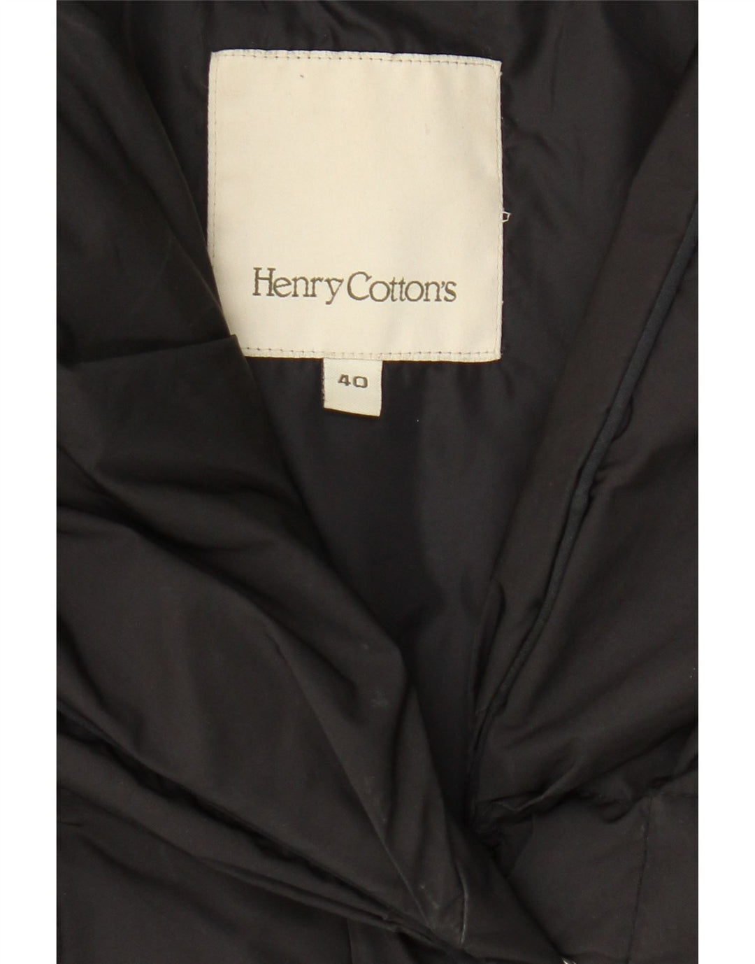 HENRY COTTONS Womens Padded Coat IT 40 Small Black Vintage Henry Cottons and Second-Hand Henry Cottons from Messina Hembry 