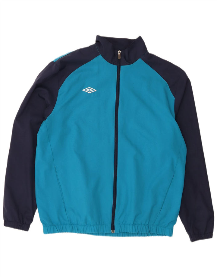Jaqueta masculina de agasalho Umbro grande bloco colorido azul