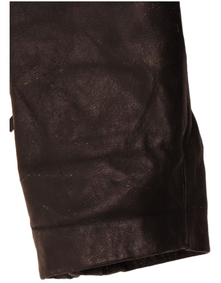 Jaqueta feminina de couro VINTAGE para motociclista Reino Unido 14 couro preto médio