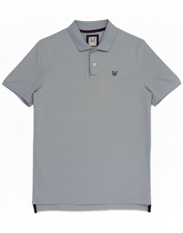 Camisa polo masculina de roupas de tripulação grande algodão azul