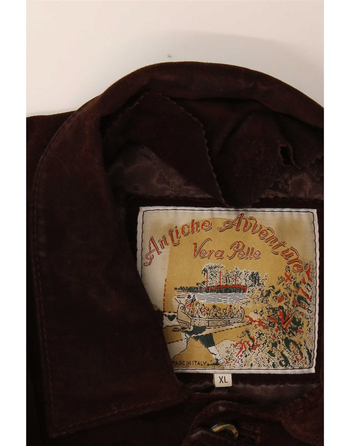 Jaqueta de camurça masculina vintage UK 42 XL marrom