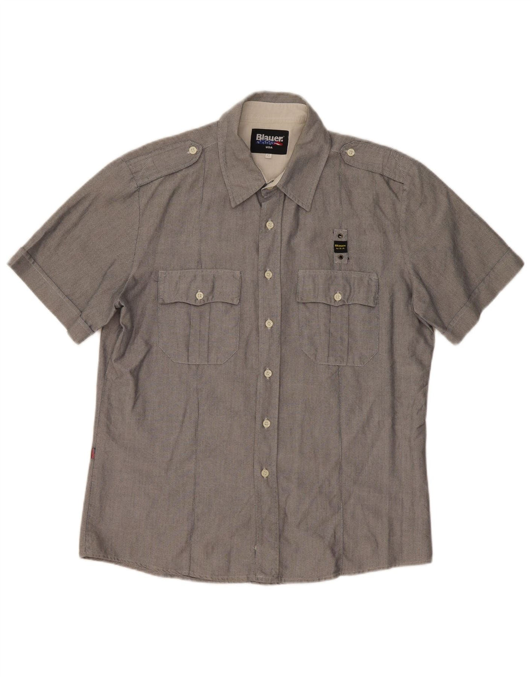 Camisa masculina de manga curta Blauer XL cinza algodão