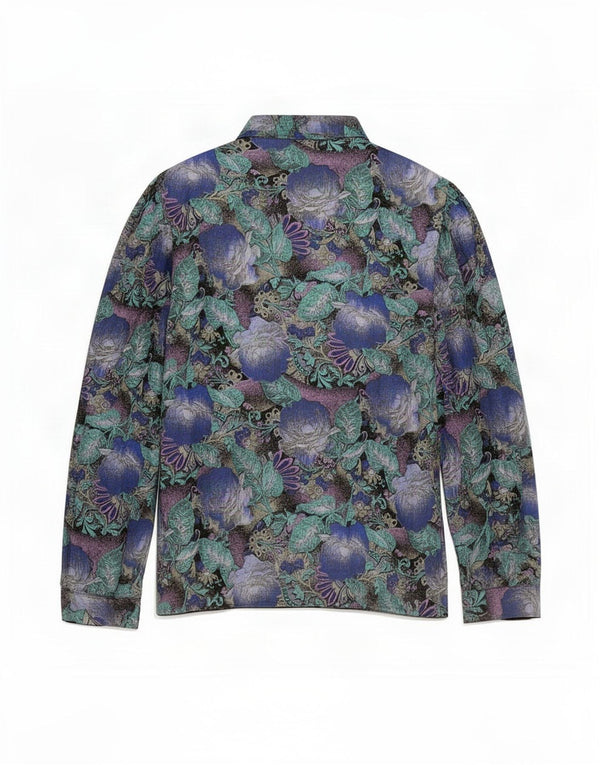 Blusa feminina vintage UK 14 viscose floral multicolorida média