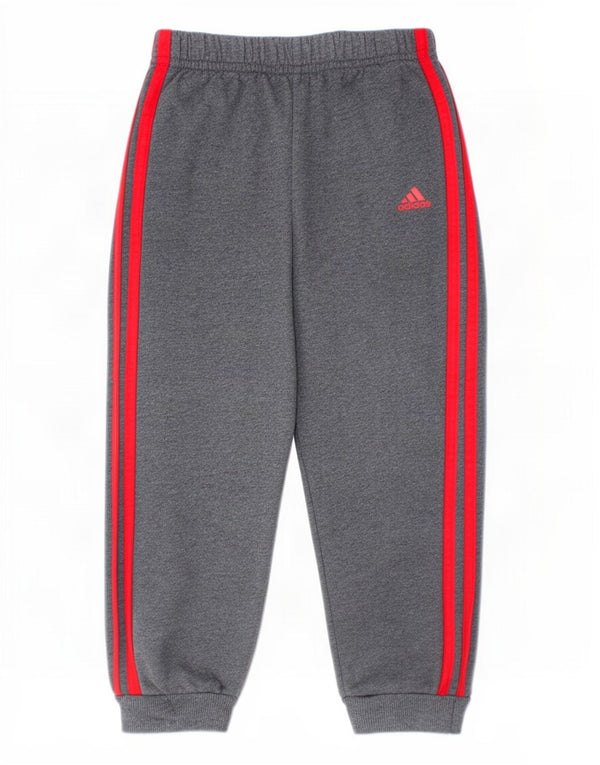 Adidas meninos calças de treino joggers 3-4 anos cinza algodão